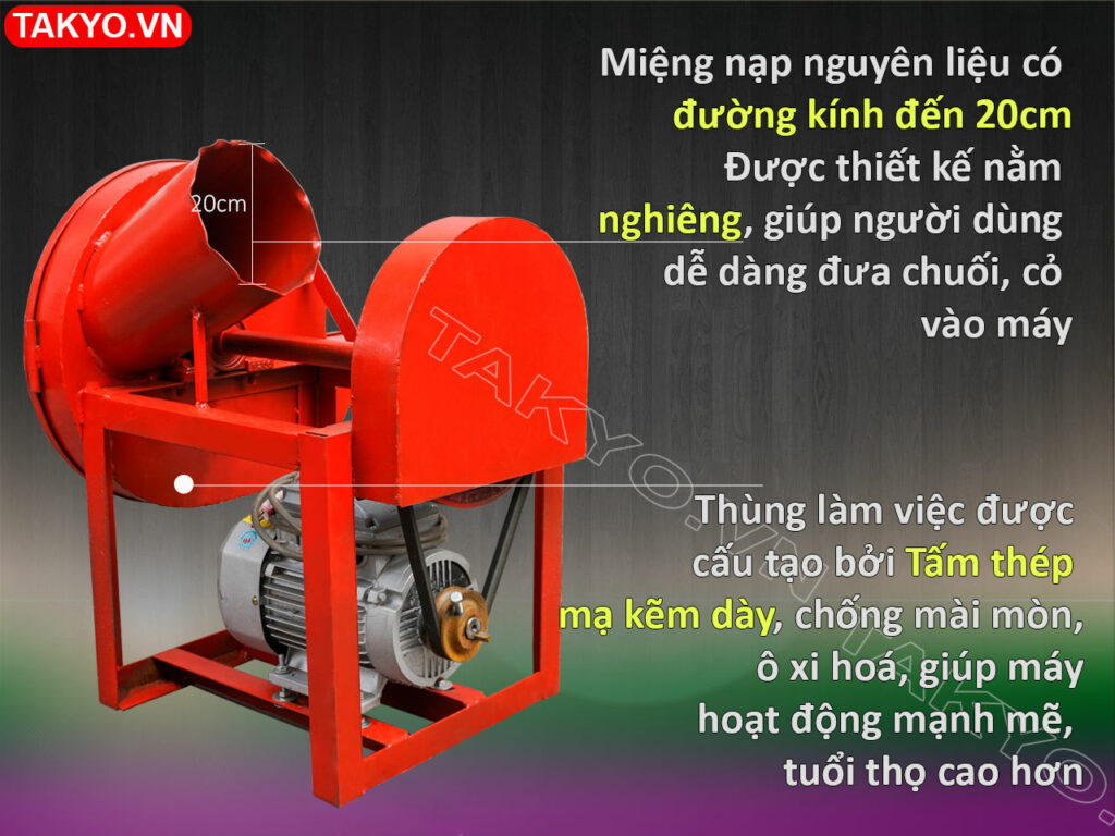 Miệng nạp máy thái chuối thô Takyo TK 50