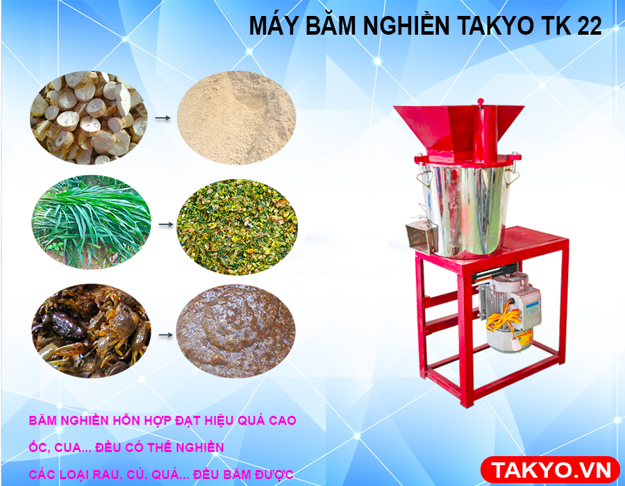 Ưu điểm máy băm nghiền đa năng inox Takyo TK 22
