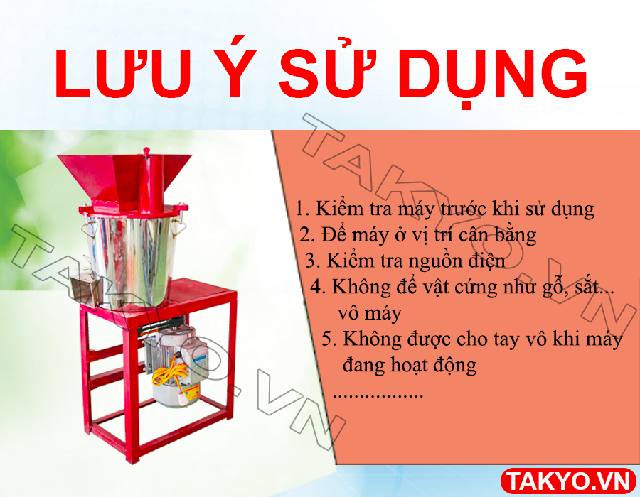 Lưu ý khi sử dụng máy băm nghiền đa năng inox Takyo TK 22