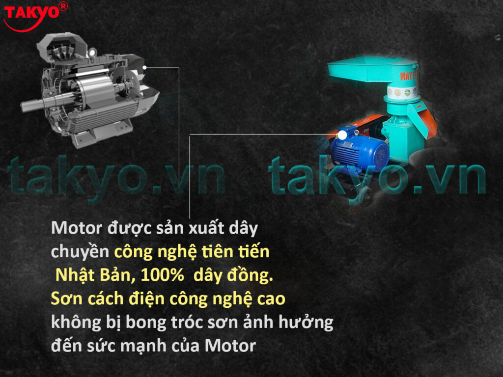 2-Cấu tạo máy ép cám viên hỗn hợp Takyo TK 250