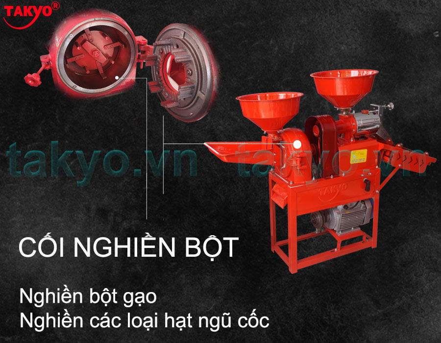 Cấu tạo đầu nghiền bột máy xát gạo TAKYO TK 555