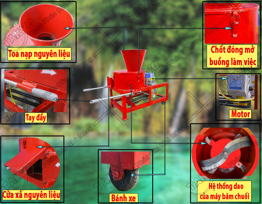 Cấu tạo của máy băm chuối Takyo TK3000