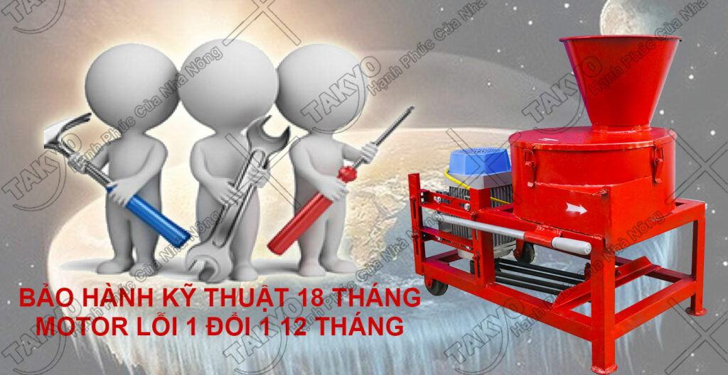 Chế độ bảo hành của máy băm chuối Takyo TK3000