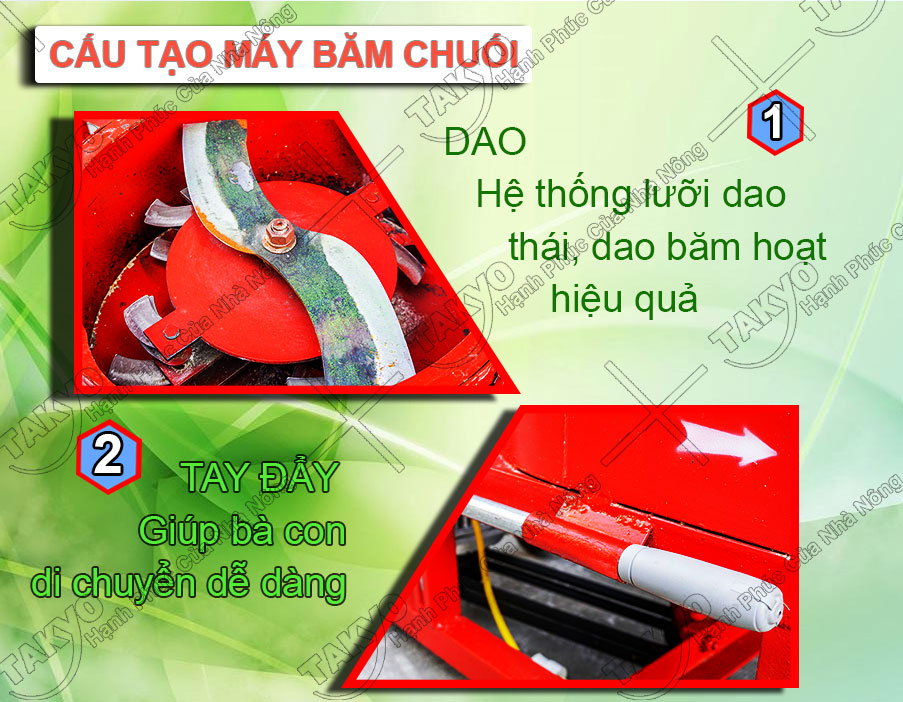 Cấu tạo của máy băm chuối Takyo TK3000