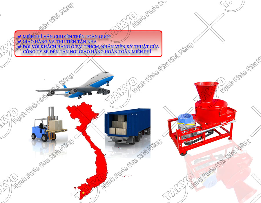 Máy băm chuối Takyo TK3000 được miễn phí giao hàng cho bà con ở Cà Mau