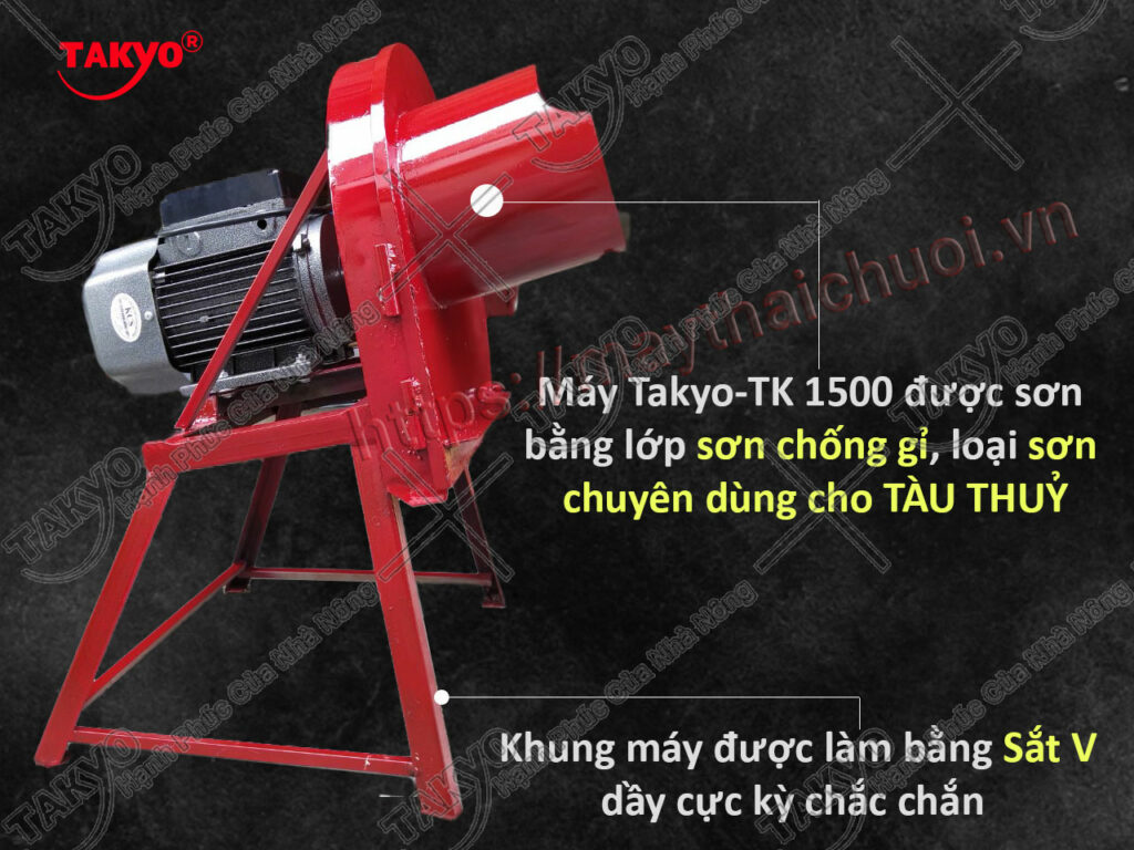 Máy băm chuối Takyo TK1500 có khung máy làm bằng sắt V chắc chắn