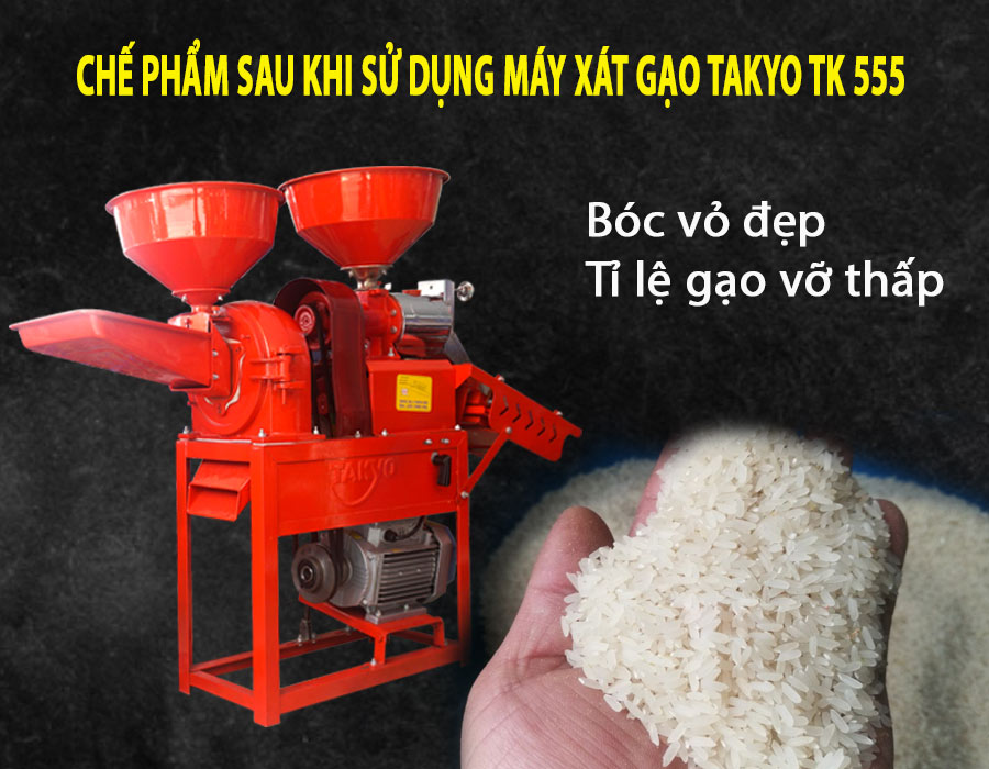 Chế phẩm sau khi sử dụng máy xát gạo Takyo TK 555