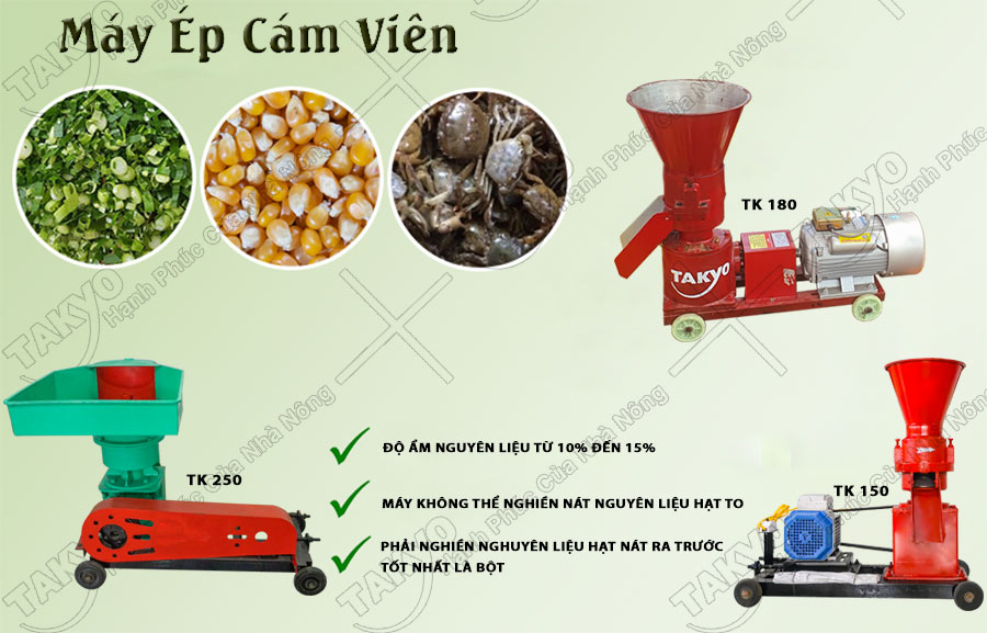Lưu ý khi chuẩn bị nguyên liệu cho máy ép cám viên hỗn hợp Takyo TK 250