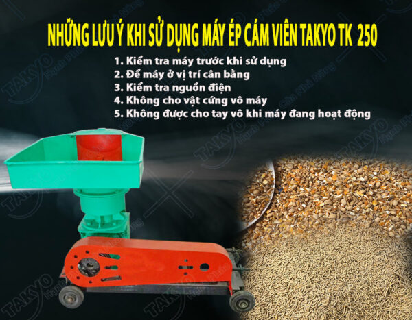 Lưu ý khi sử dụng máy ép cám viên hỗn hợp Takyo TK 250