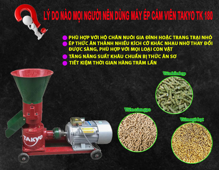 Lý do mọi người nên dùng máy ép cám viên hỗn hợp Takyo TK 180