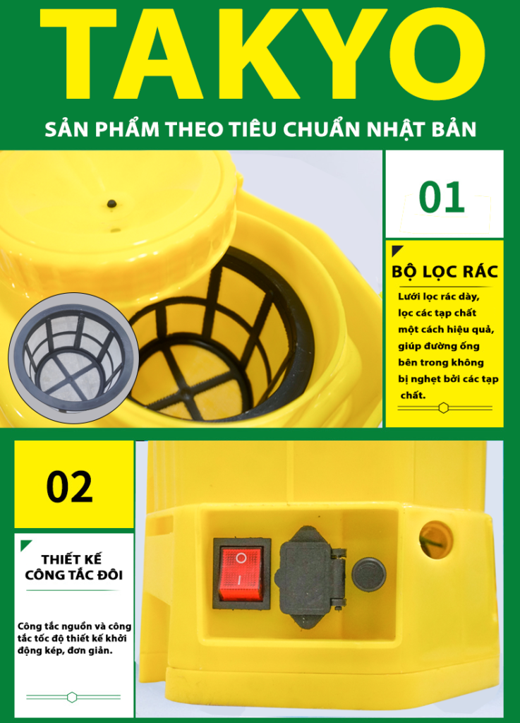 Bộ lọc rác và công tắc bình xịt điện TAKYO TK 16