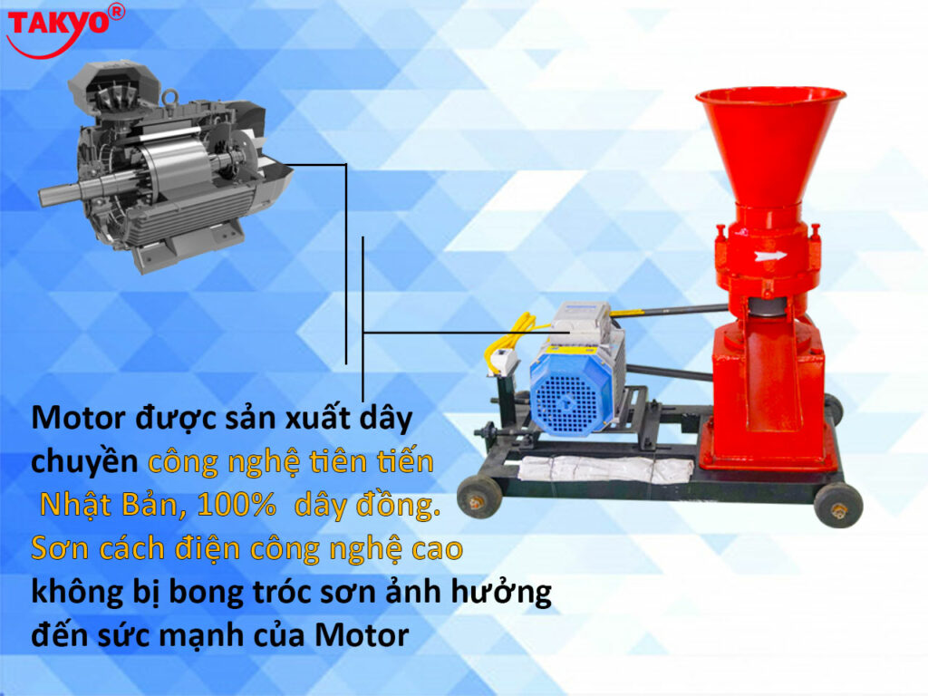 Motor 100% dây đồng máty ép cám viên Takyo