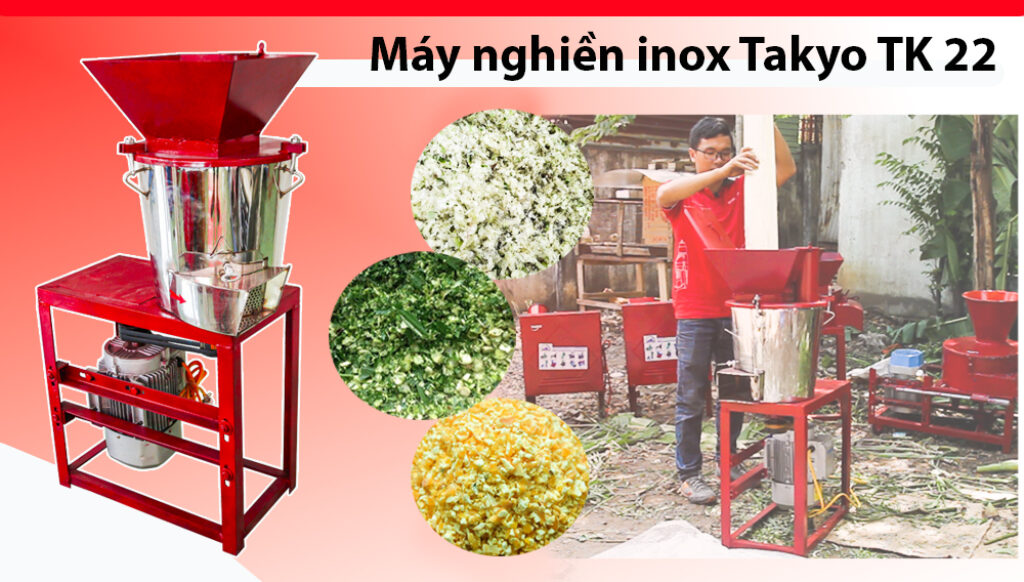 Máy băm nghiền thùng inox hốn hợp TAKYO TK22 chính hãng