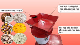 Toa nạp nguyên liệu máy băm nghiền thùng inox Takyo TK 22