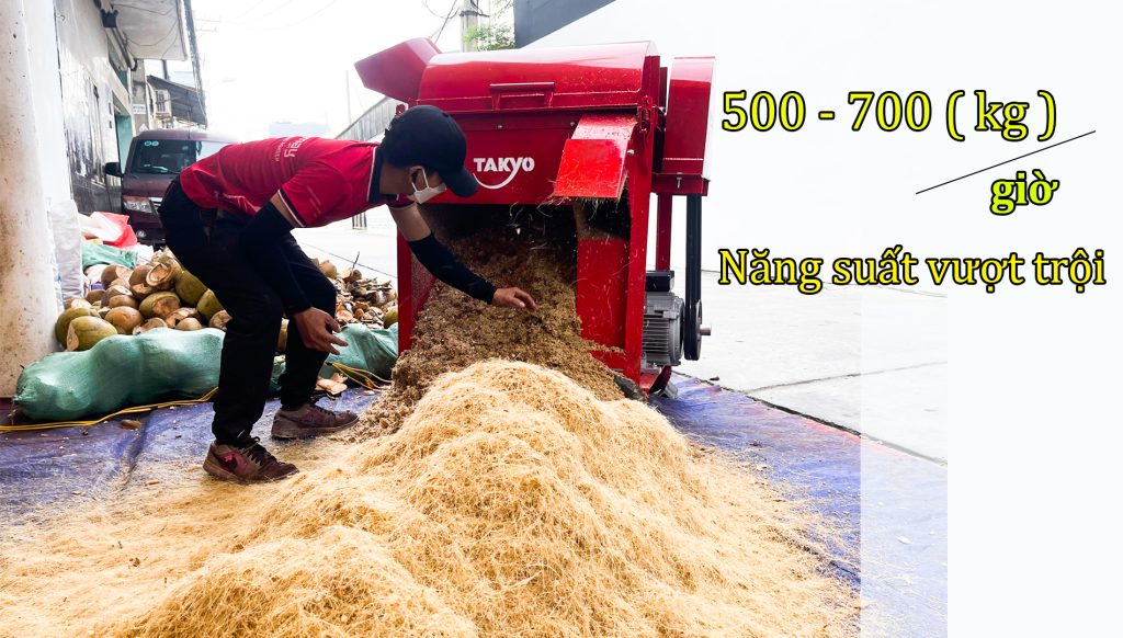 Năng suất cấu tạo máy băm xơ dừa Takyo TK 550