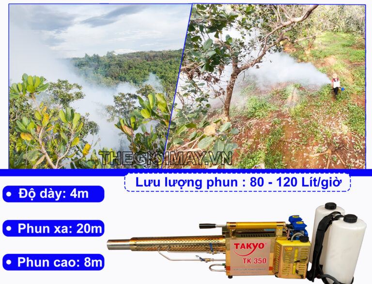 Takyo TK 350 với tốc độ phun khói lan tỏa nhanh và đều
