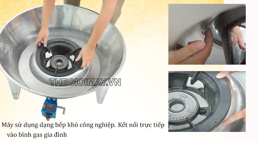 Bếp khò gas lu nướng gà vịt inox kính dùng gas 90 TK90GK