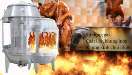 Lu nướng gà vịt inox kính dùng gas 90 TK90GK