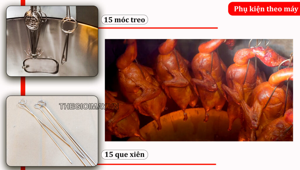 Phụ kiện kèm theo lu nướng gà vịt inox dùng gas 80 TK80G