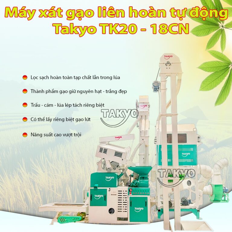 Máy xay xát gạo liên hoàn tự động Takyo TK20-18CN