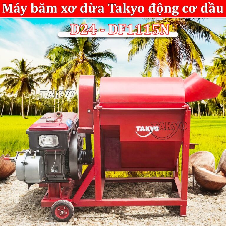 Máy băm xơ dừa Takyo động cơ dầu D24