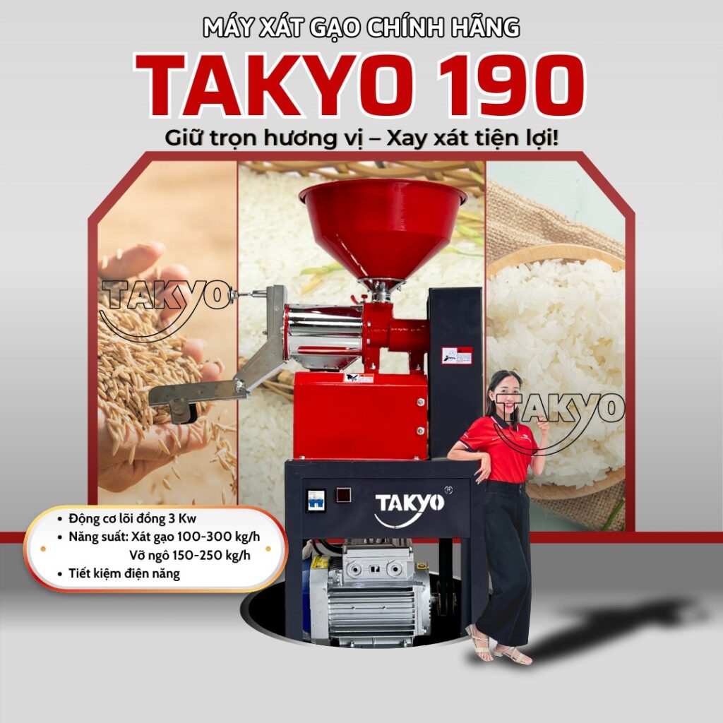 Máy xát gạo chính hãng TAKYO TK 190