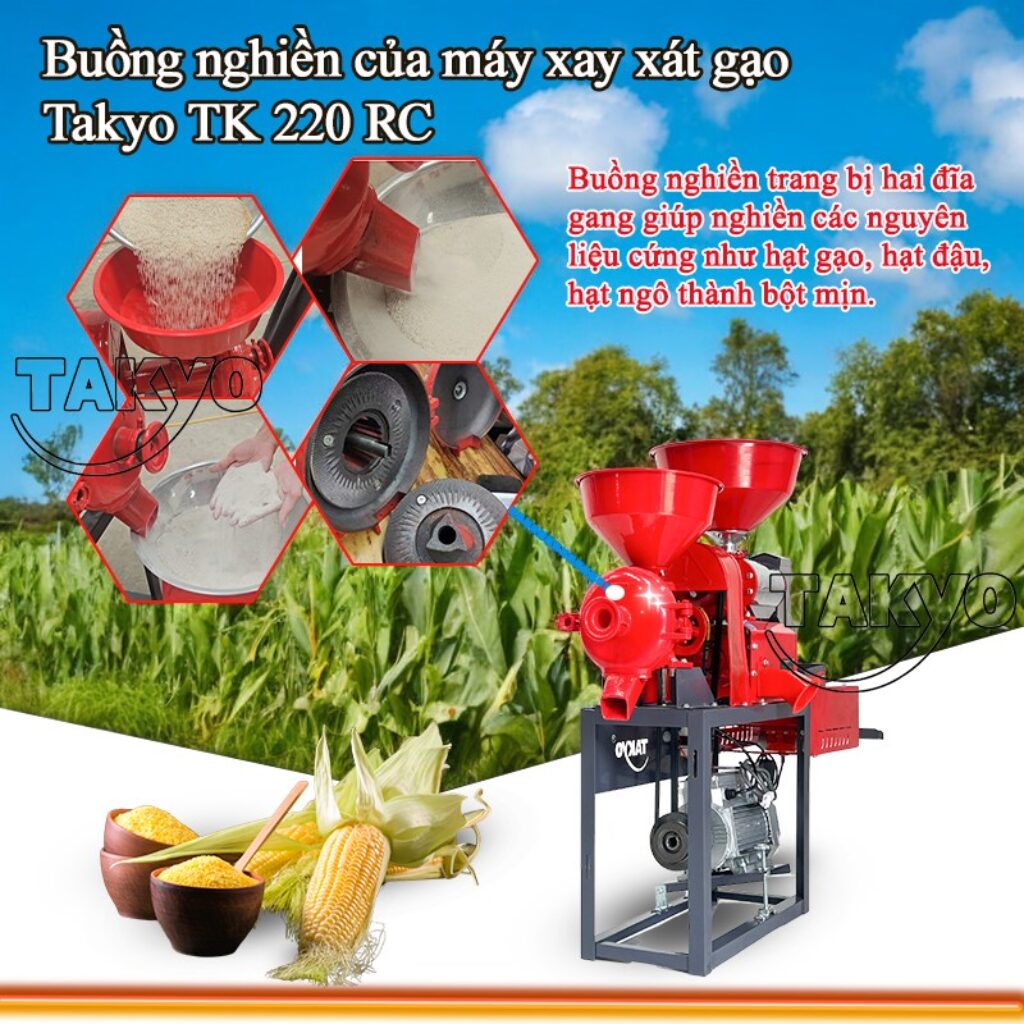 Buồng nghiền của máy xay xát gạo một pha Takyo TK 220 CR