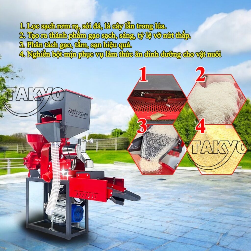 Điểm nổi bật của máy xay xát lúa gạo Takyo TK 220 RP