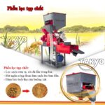 Máy xát gạo đa năng Takyo TK 220 CRP lọc sạch rơm rạ, sạn đá nhờ phễu lọc tạp chất