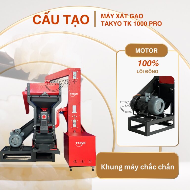 Cấu tạo của máy xát gạo Takyo TK 1000 Pro