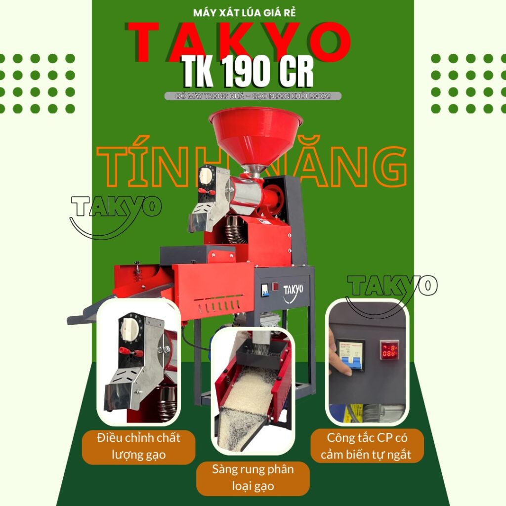 Ưu điểm cấu tạo của máy xay xát lúa gạo Takyo TK 190 CR