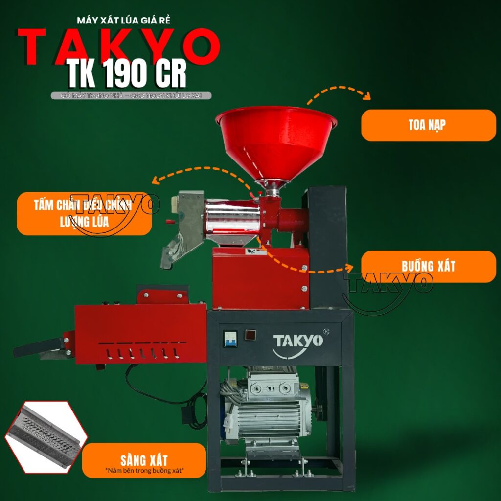 Cấu tạo của máy xát gạo Takyo TK 190 CR