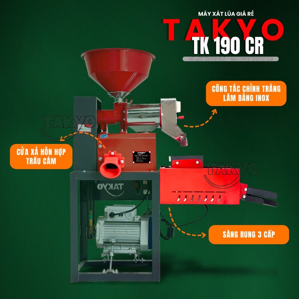 Cấu tạo của máy xát gạo Takyo TK 190 CR