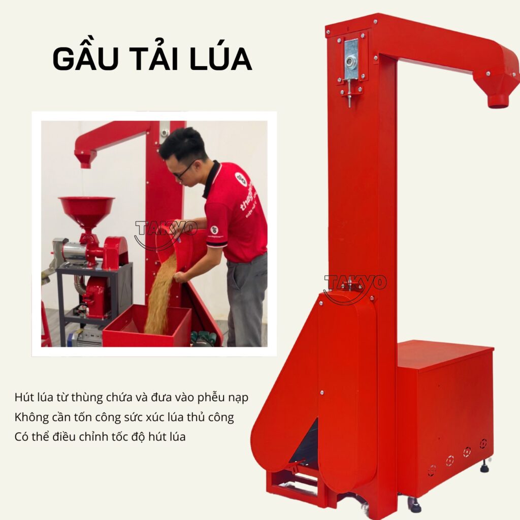 Gầu tải lúa của máy xát gạo Takyo TK 195 CT