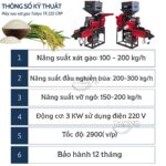 Thông số của máy xát gạo nghiền bột Takyo TK 225 CRP