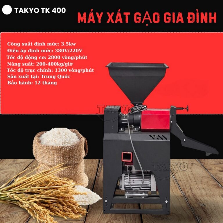 Thông số của máy xát lúa gạo hiện đại Takyo TK 400