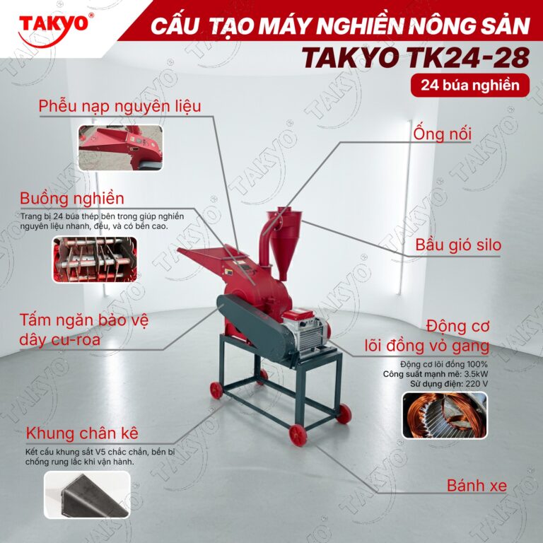 Cấu tạo máy nghiền nông sản TAKYO TK 24-28
